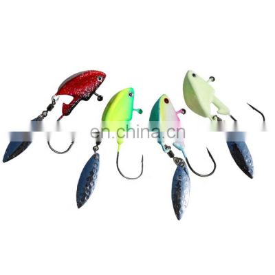 3.5g 7g 10g 14g 21g Swim bait lead jig head with  spoon blade for Soft Worms bait  saltwater