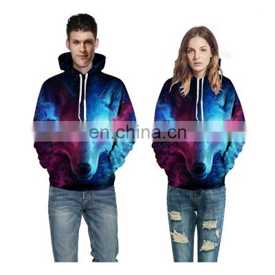 Customized plus size men and women casual sports hooded 3D couple pullover