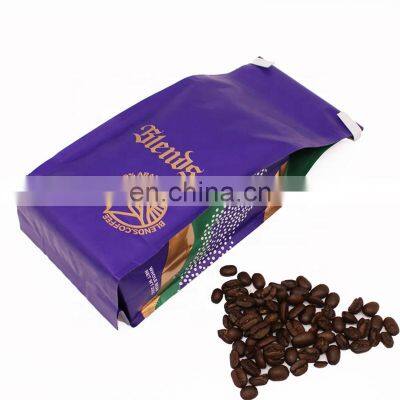 Custom Printed 250g/500g/1kg Coffee Bean Packaging Bag Flat Bottom Bag With Vavle/tin Tie