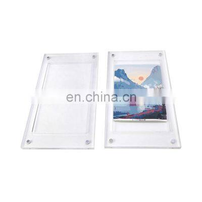 Acrylic pokemon card case Pokemon Trading Card Display Clear Acrylic Magnet Frame Card Frame