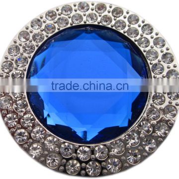 2016 Most Popular Blue Rinestone Metal Lady Button