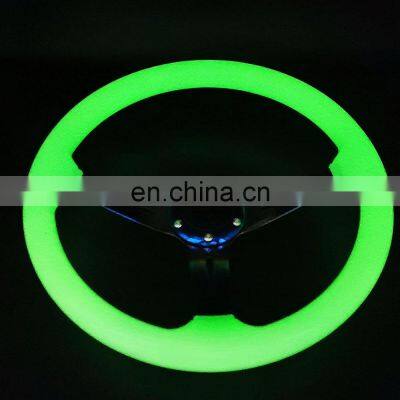 AOSU 350mm 14 Inch 70MM Deep Universal Acrylic Racing Drift Modified Luminous Glow Steering Wheel