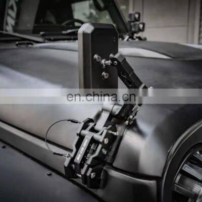 CNC aluminum hood catch with Hood side auxiliary mirror for Jeep wrangler JK JL