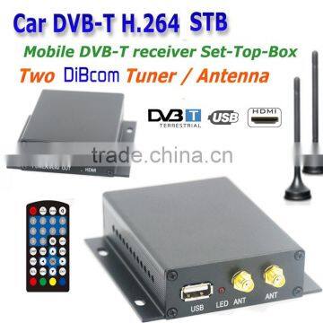 Iran Turkey Russia HD 230km/h DVB-T MPEG4 TV Receiver Box, Digital TV DVB-T Set Top Box,Car DVB-T Receiver MPEG2 MPEG4