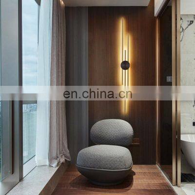 Surface Mount Minimalist Luxurious Black Gold LED Long Wall Light Indoor Copper Wall Lamps Sconce