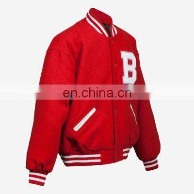 OEM Custom Leather Sleeve Chain Chenille Embroidery Bomber Flight Baseball Vintage Letterman Varsity Jacket for Men photo-3
