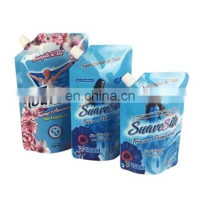 Laminated Material Material Spout Top Sealing washing powder stand up bag pouch nylon fabric softener packaging bags