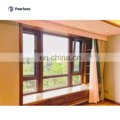 America Style Aluminum Clad Wood Casement Window With Double Toughened Glass For Villa House photo-2