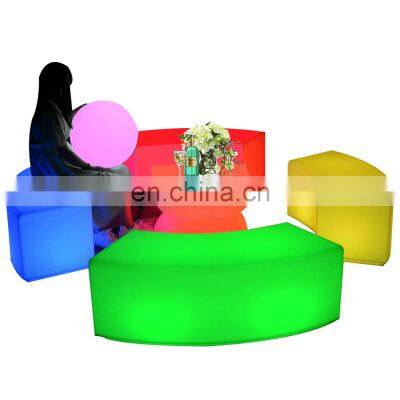 glowing high cube seat plastic outdoor led furniture bar stool tables and chairs sofas decoration lights for chair