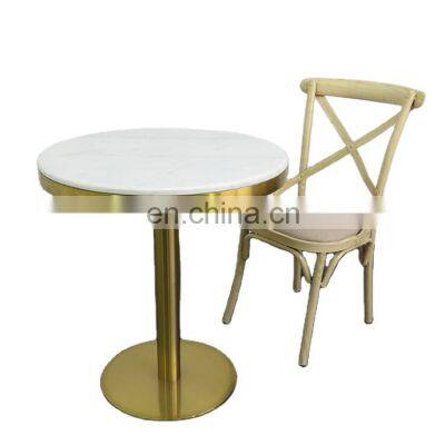 New design cross back gold chairs restaurant chair