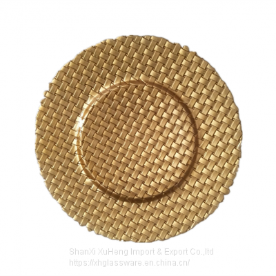 Elegant Red Colored Glass Wedding Charger Plate Wholesale photo-3