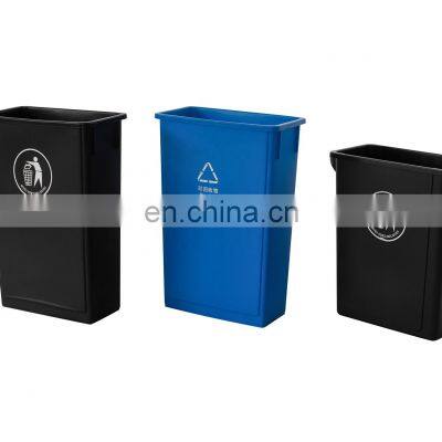 65 Liter Pull Out Plastic Trash Can PP Kitchen Black Recycling Garbage Bin