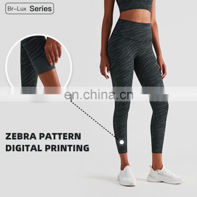 New High Waist Leggings Yoga Wear Sexy Women's Tie Dye Running Plus Size Leggings Zebra