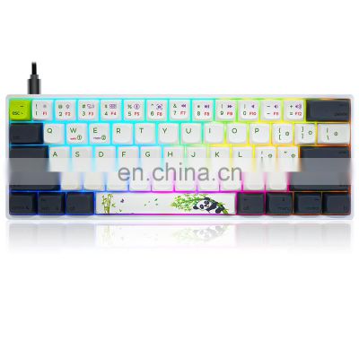 New product  Factory Supplier 60% keyboard mechanical keyboard panda keycaps mechanical keyboard