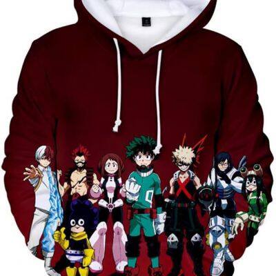 Boku No Hero Hoodie Novelty Hooded Pullover Sweatshirt for Adult