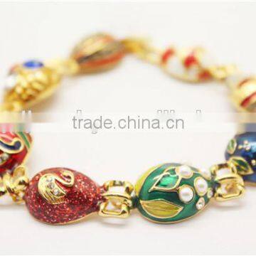Teenager Girls Leather Egg Shaped Charms Tennis Bracelet photo-2