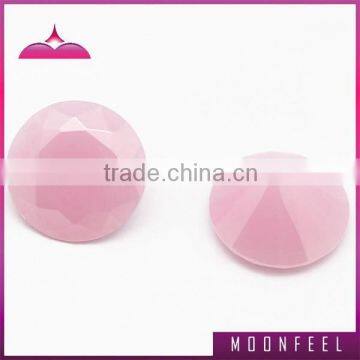 pink coral semi precious milky zircon stones