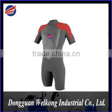 Water Sports Mens Neoprene Blind Stitching Super Flex Short Sleeve Wetsuit with Back Zip Open