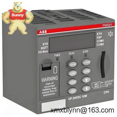 ABB PM591-ETH (1SAP150100R0270) – AC500 PLC CPU with integrated Ethernet for reliable mid-range control