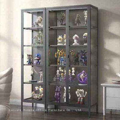 Large Dust- Free Display Cabinet with LED Light and Shelves for Modern Home Decoration