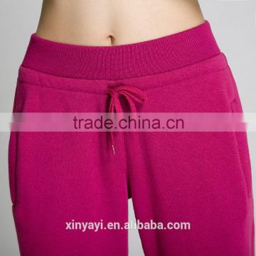 Women yoga pants 90 % cotton 10 % spandex ,custom jogger pants for sport