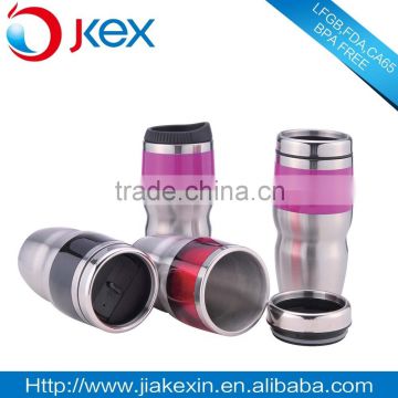 16OZ Double wall stainless steel travel coffee mug with press lid