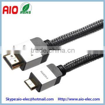 1.4V High speed quality braided 3m mini hdmi male to hdmi male cable type a to c 2043p 1080P HDTV,DV