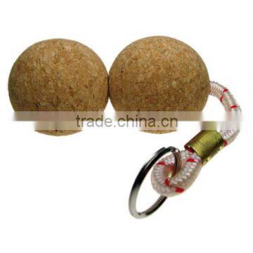 Cork ball key ring
