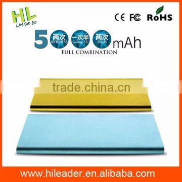 2015 Ultra-thin metal 5000mah power bank 8000mah