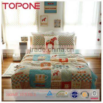 China made colorful 100% cotton kids luxury quilt covers