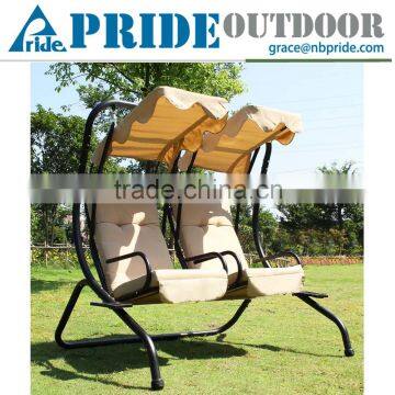 Double Modern Two Seat Metal Garden Outdoor Hanging Patio Balcony Hammock Swing Chair