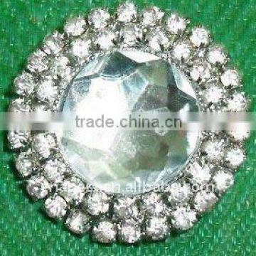 Rhinestone Round Pin Brooch