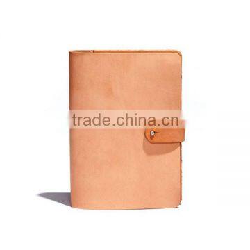 Hand-stitched With Dull Nickel Button for Closure Leather Book Holder photo-2