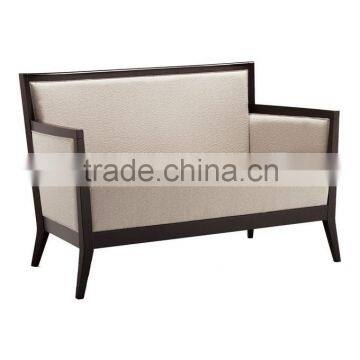 Wooden frame white linen hotel sofa for sale XY3371