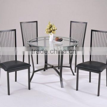 Modern Dining Set/ Black Coating Dining table and Dining chairs