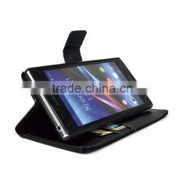 Hot sell Stand Wallet Flip PU Leather Case Cover For Sony Xperia Z1 L39H