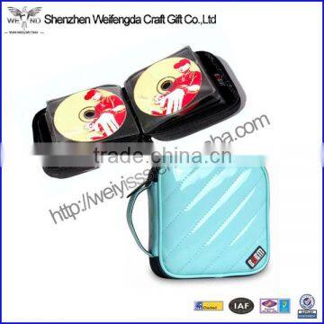 Factory Custom PU leather waterproof cd player case with zipper