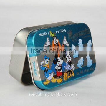 candy mints tin box, candy tin box with hinged lid