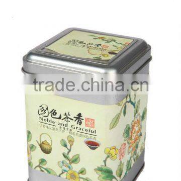 square tea tin box; chinese tea tin box with perfect embossing printing