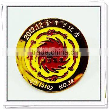 Custom metal casting badge with logo