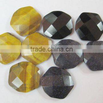 Gemstone tiger eye octagon faceted jewelry beads