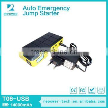 3*USB output mini car lithium battery jump starter SOS flashlight