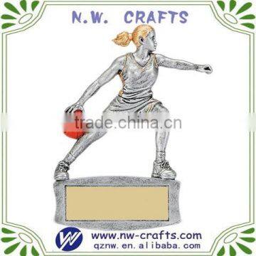 Cheap female basketball resin trophy awards