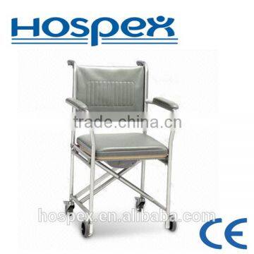 Simple Aluminium commode chair with wheel