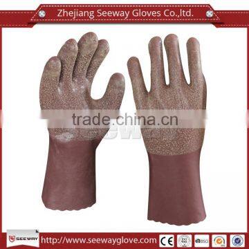 Seeway Long Cotton Lined Brown Latex Household Glove For Kitchen Cleaning And Laundry