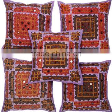 Mirror Work Kantha Cushion Covers