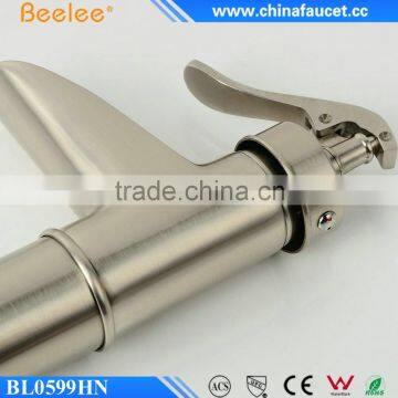 Beelee Unique Waterfall Brushed Nickel PVD Vanity Top Basin Sink Faucet Deck Mounted Mixer photo-6