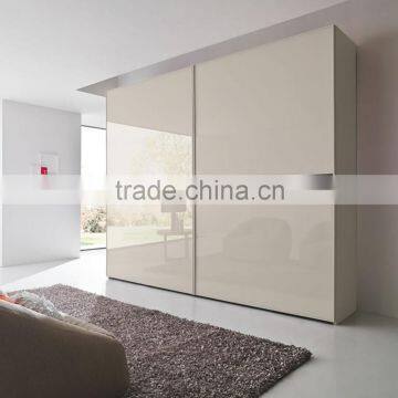 Customized acrylic bedroom white wardrobe sliding door fittings small open designs                        
                                                Quality Choice