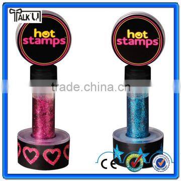 Glitter color hair stamp for party,colorful hot hair stamp,hair stamp