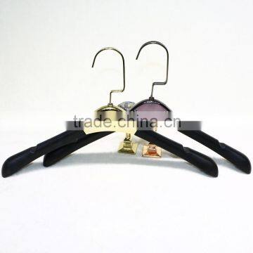 Fashion style leather covered plastic coat hanger